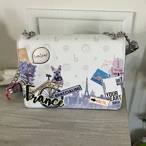 Braccialini White Graphic Crossbody Bag